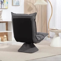 Poltrona per Salotto Girevole e Vellutata con Schienale Regolabile in 5 Posizioni, 62x70x95 cm, Grigio