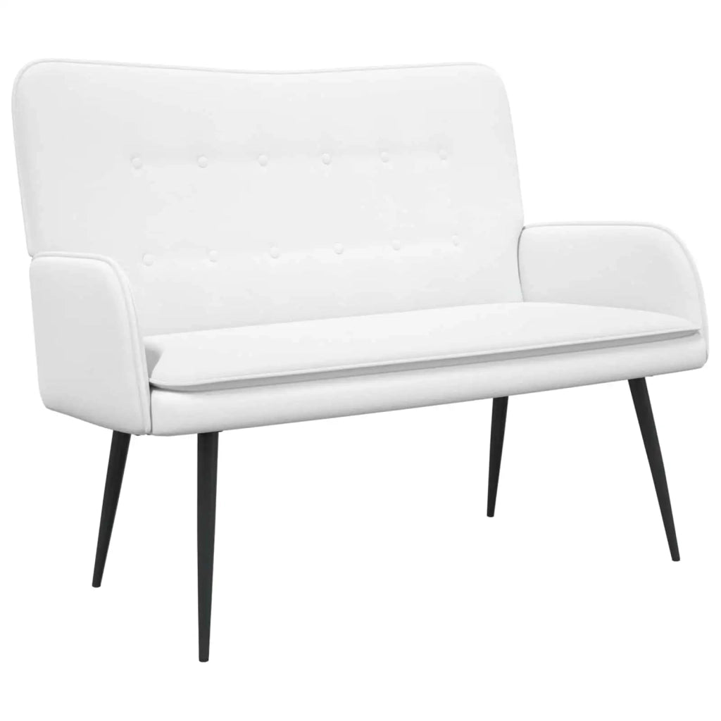 Divano a 2 Posti Bianco 115 x 61 x 87 cm Tessuto