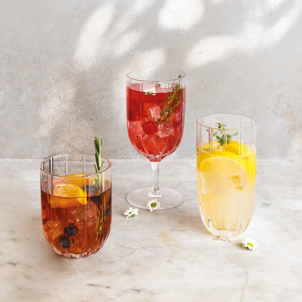 Set di 4 Bicchieri Margherita Highball in Vetro Soffiato a Mano Trasparente, Capacità 40 cl, Design Elegante per Cocktail e Bevande Raffinate