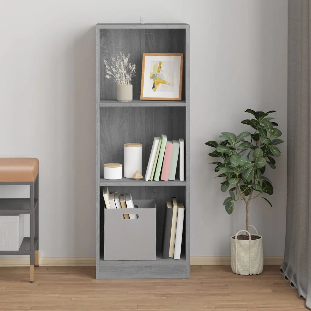 Libreria 3 Ripiani Grigio Sonoma 40x24x109 cm Legno Multistrato 819255