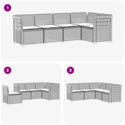 Divano da Giardino 5 Posti con Cuscini Stile Rattan PP 3444035