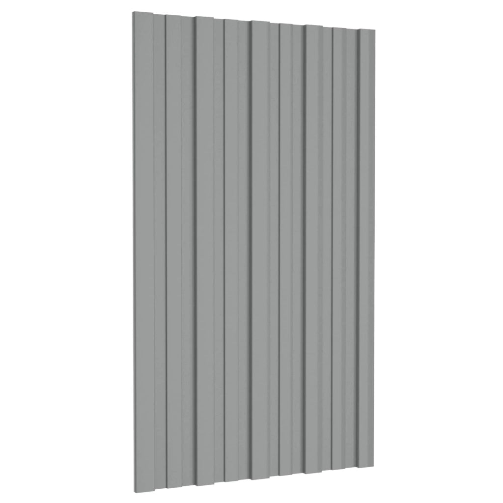 Pannello per tetto 12 pcs Grigio 80 x 45 cm Acciaio zincato 42047111