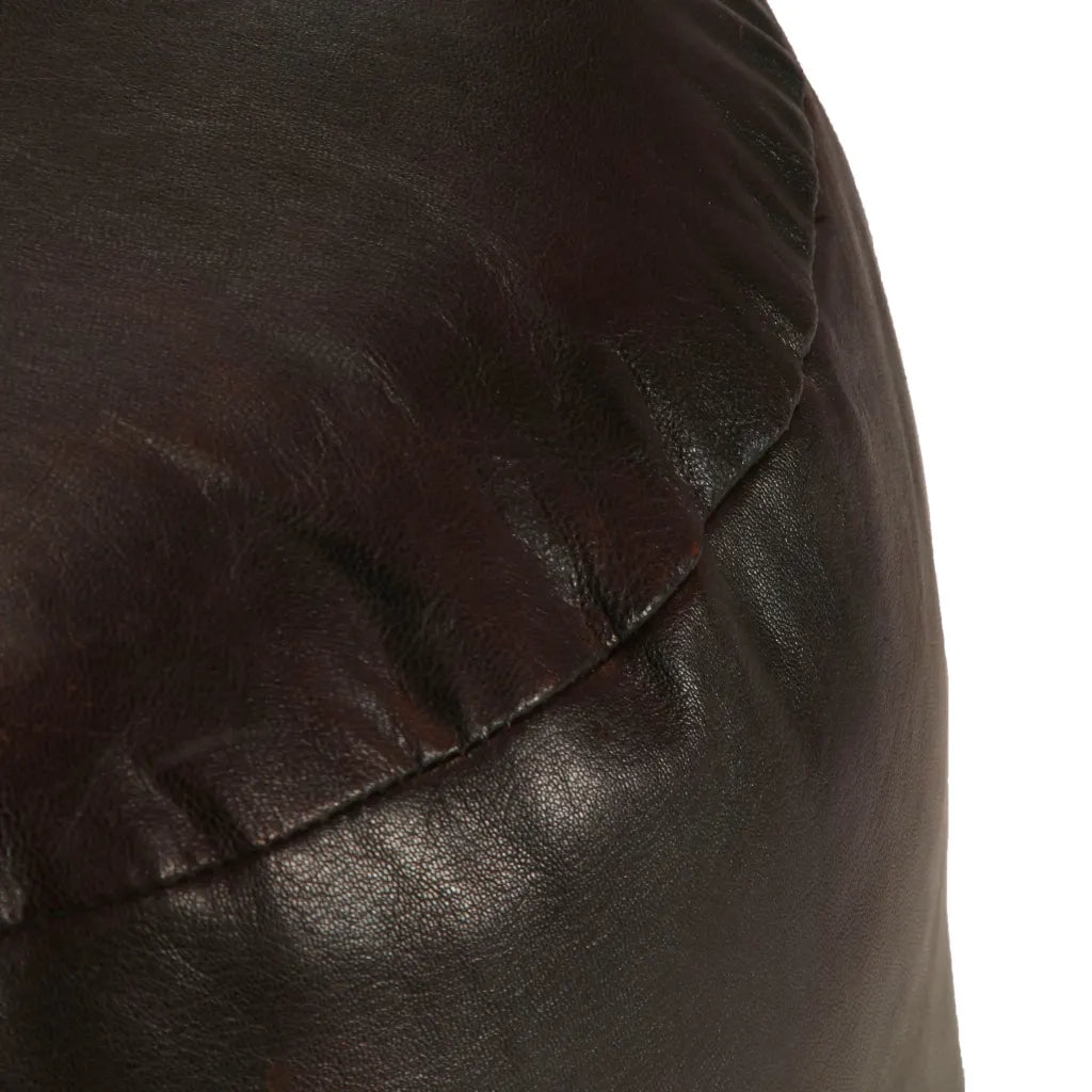 Pouf Marrone Scuro 60x30 cm in Vera Pelle di Capra cod mxl 77201