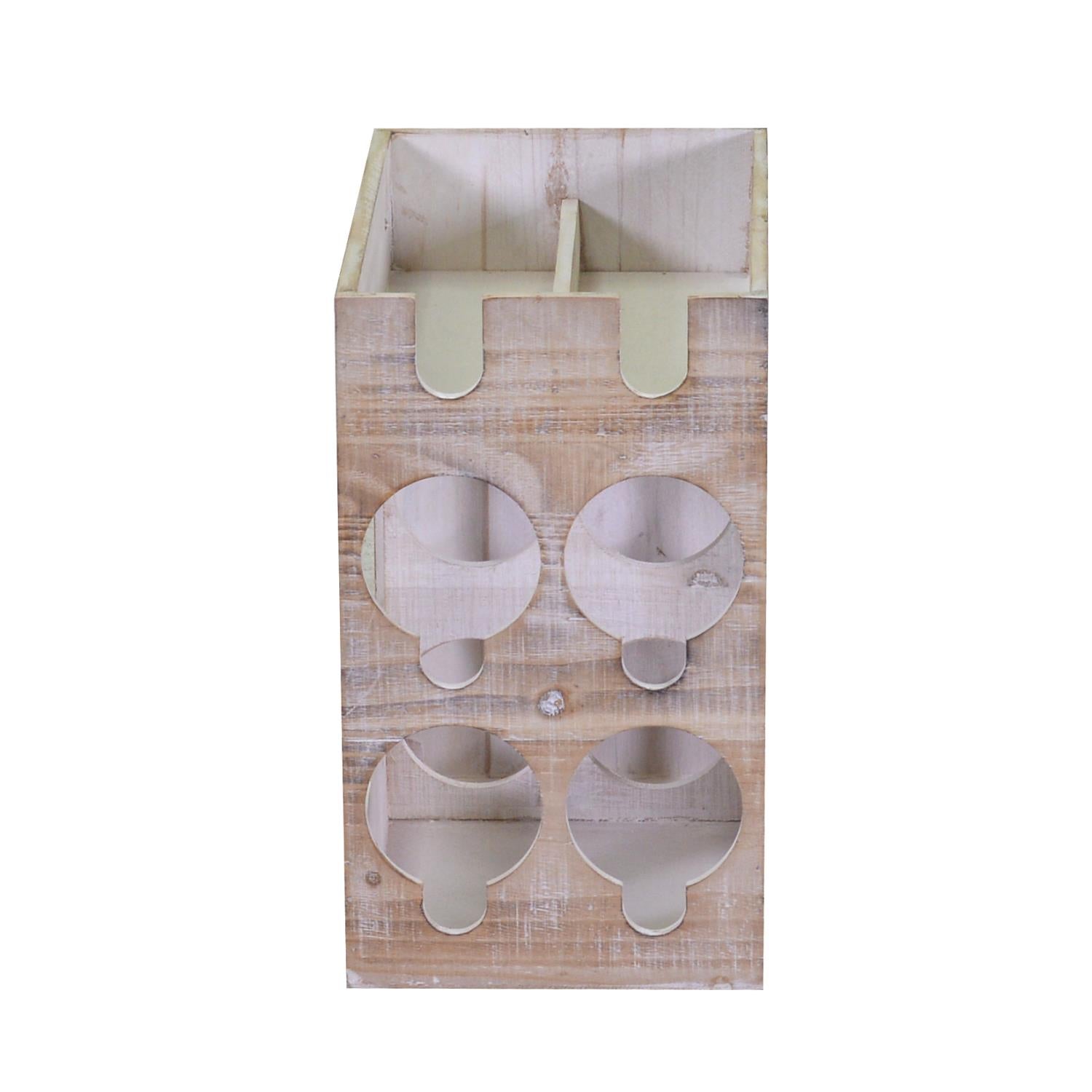 Portabottiglie 6 Posti 30x20xh34 cm in Legno Naturale