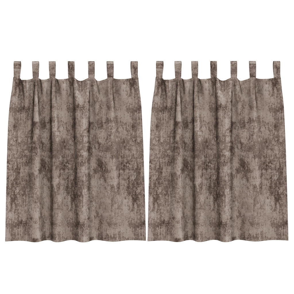 Tende in Velluto 2 pz con Occhielli Cappuccino 140x140 cm