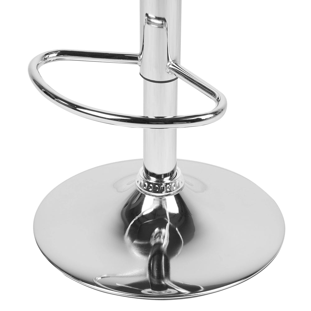 Set di 2 sgabelli da bar Poggiapiedi imbottiti in ecopelle grigia Girevole a gas regolabile in altezza Minimalista