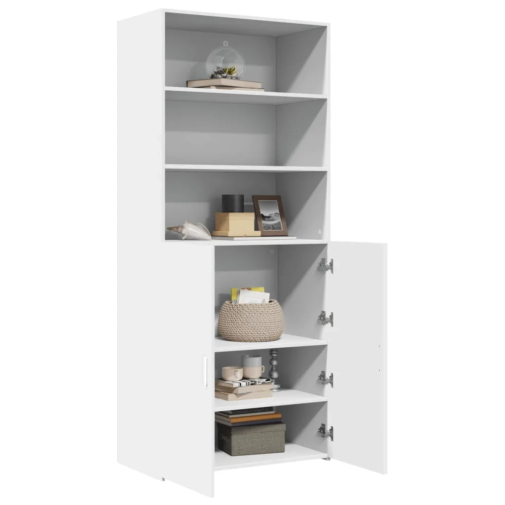 Credenza | Madia | Buffet da pranzo | Armadio da pranzo Bianca 80x42,5x185 cm in Legno Multistrato