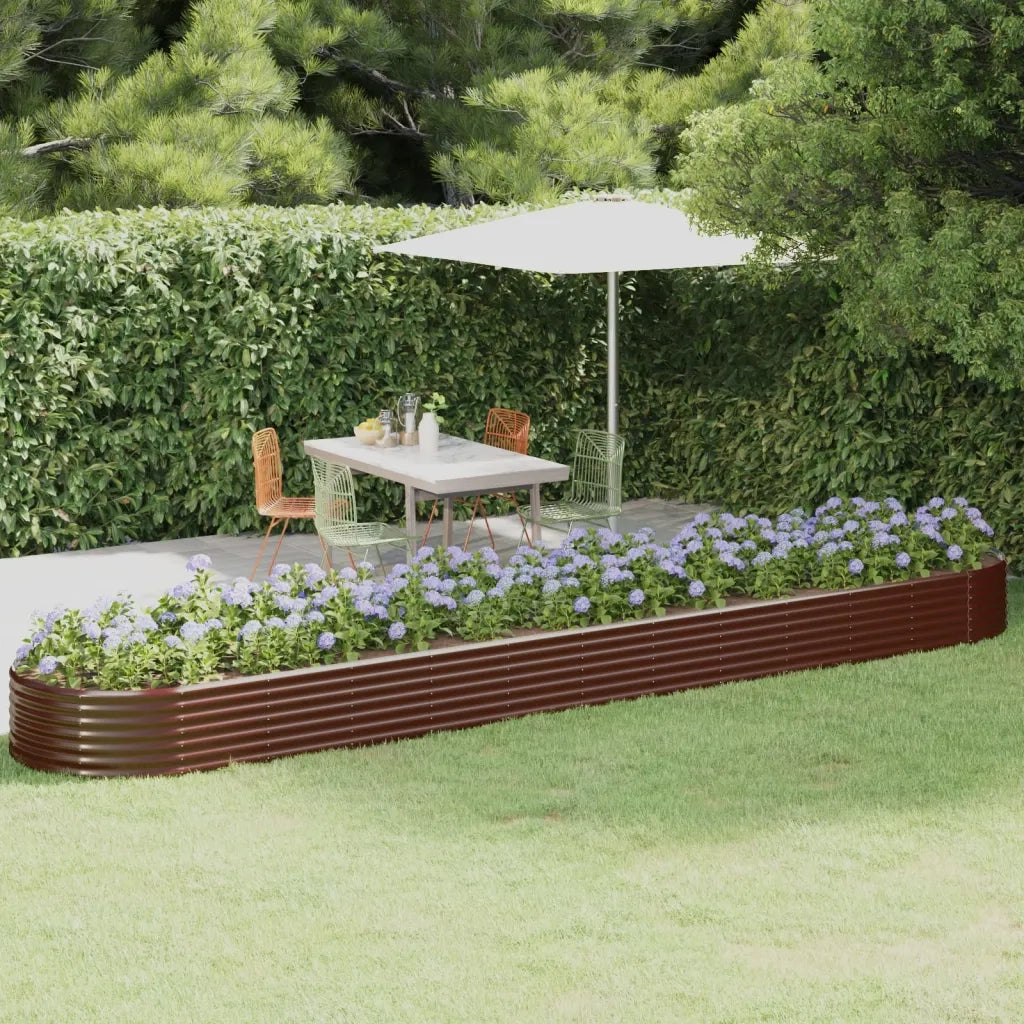 Vaso Giardino Acciaio Verniciato a Polvere 507x100x36cm Marrone