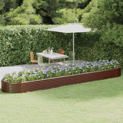 Vaso Giardino Acciaio Verniciato a Polvere 507x100x36cm Marrone