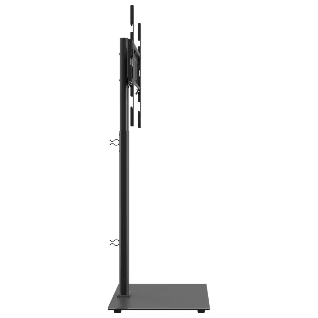Supporto angolare girevole per TV da 32-65 pollici in acciaio nero 66 x 38 x 128,5 cm con moderno vano portaoggetti 02_0047636