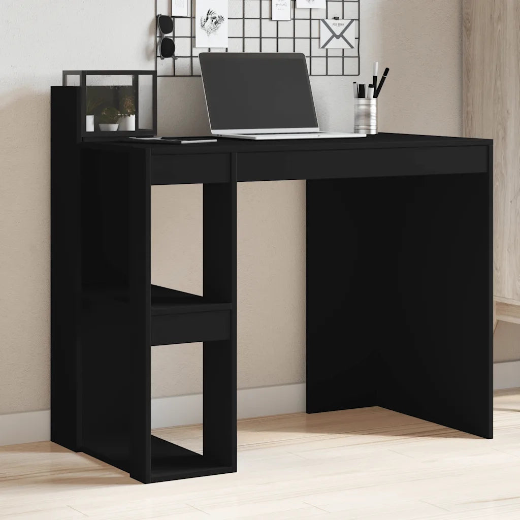 Scrivania | Tavolo da Ufficio Ufficio Nera 103,5x56,5x94 cm in Legno Multistrato