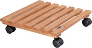 Trolley per piante in legno di quercia FSC 35 x 35 x 8 cm I Trolley per fiori per interni I Carrozza di terracotta in legno di quercia FSC I Capacità di carico 100 kg I Prodotto in UE - 2008369