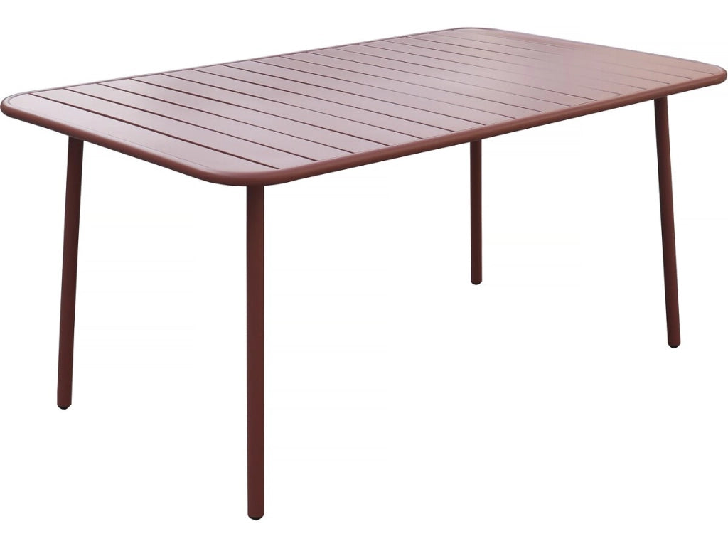 Tavolo da giardino in metallo "Bilbao" - 150 x 90 x 71 cm - Terracotta