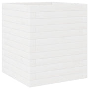 Fioriera | Cassetta per fiori | Vaso da Giardino Bianca 40x40x46 cm Legno Massello di Pino