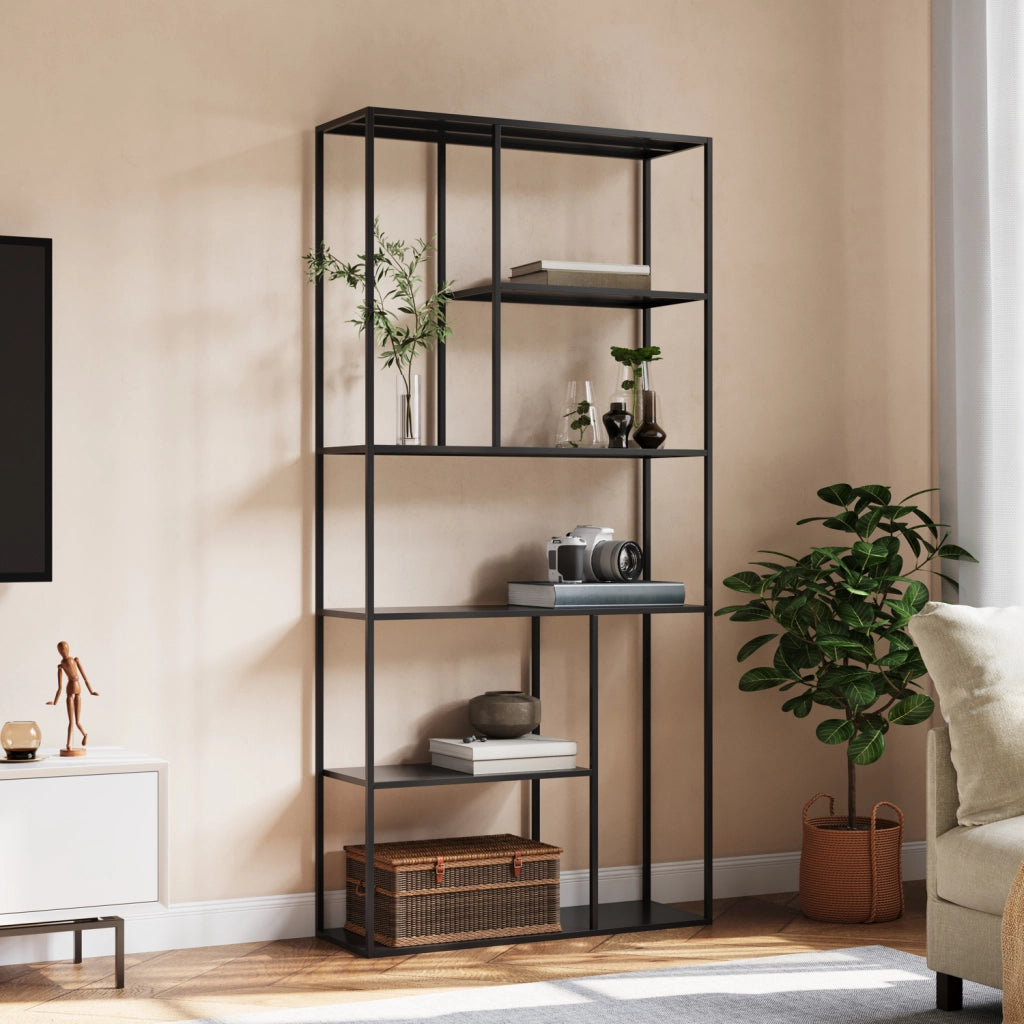 Libreria in metallo 189cm nera LAUREEN