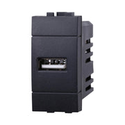 Modulo Presa Caricatore USB 5V 2,1A Colore Nero Compatibile Con Bticino Living International
