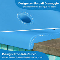 Sedia da Piscina Esterno, Sedia Pieghevole con Maniglia e Supporto, Foro di Drenaggio, Struttura in PE, Design Leggero per Spiagga, Campeggio, Pesca, Portata 100 kg (Blu)