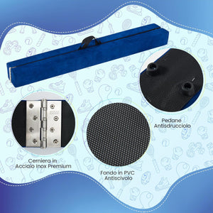 Trave Ginnastica Artistica per Casa 210/240 cm, Trave Pieghevole per Bambini con Maniglia, Base in Legno e Fondo Antiscivolo, Trave di Equilibrio da Pavimento