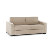 Divano fisso Larimar, Divano a 3 posti, Made in Italy, SofÒ  Soggiorno, in tessuto imbottito, con Braccioli slim, cm 200x95h90, Beige