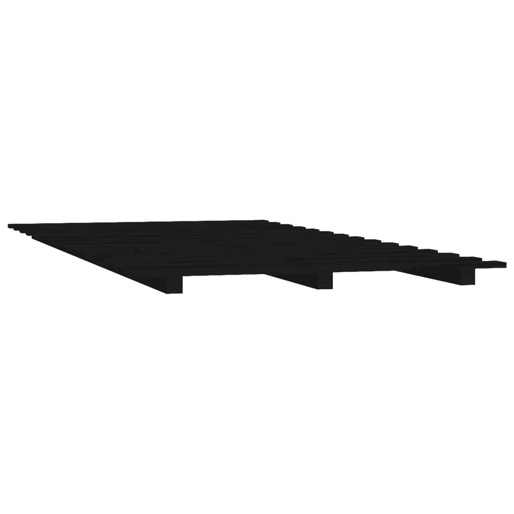 Giroletto Nero 100x200 cm in Legno Massello di Pino 824557