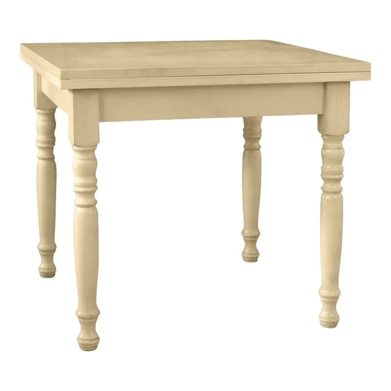 Tavolo allungabile a libro legno shabby avorio anticato 100x100x78 - Mobili 2G