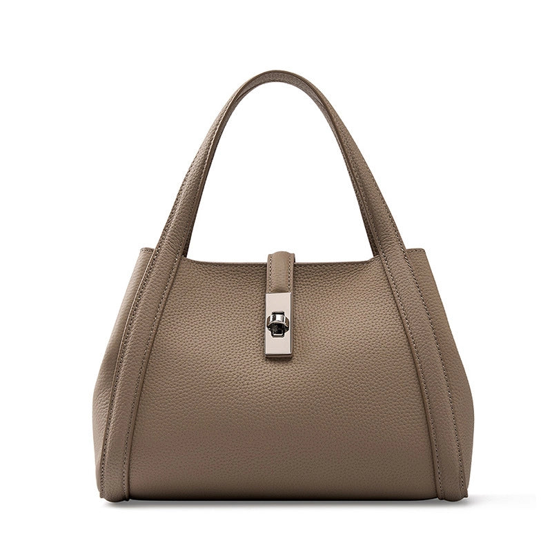 Borsa a tracolla da donna Lady in pelle di vacchetta grigia