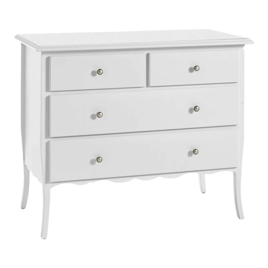 Gruppo 1 cassettiera 2 comodini shabby bianco opaco (6068+6069) - Mobili 2G