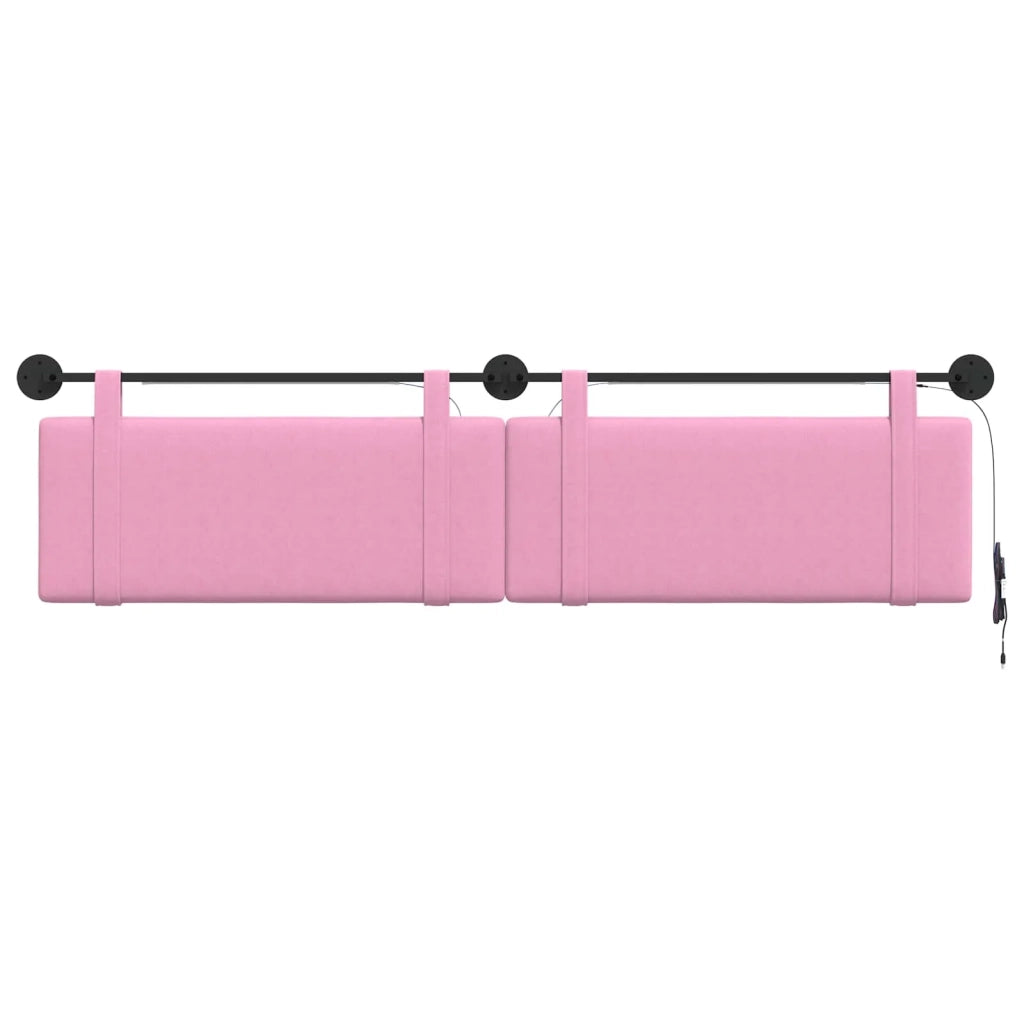 Testiera | Testata sospesa Con luce LED Rosa Tessuto
