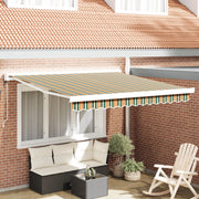 Tenda retrattile automatica  verde e gialla 350x250 cm