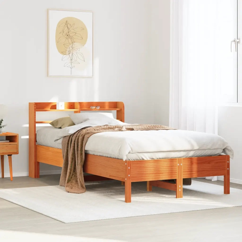 vidaXL Letto senza Materasso Marrone Cera 120x190 cm in Legno di Pino