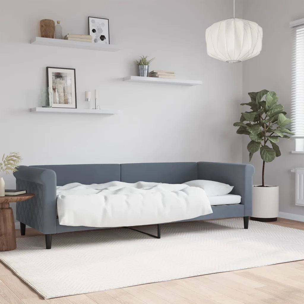 Letto singolo | Letto per adulti | Letto da Giorno Grigio Scuro 80x200 cm in Velluto