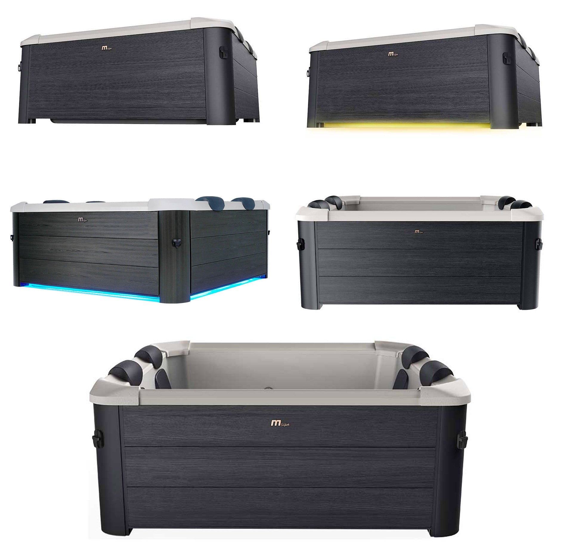 Vasca Idromassaggio da Esterno Spa Riscaldata 160x160x65 cm 6 Posti Wi-Fi Oslo Smart