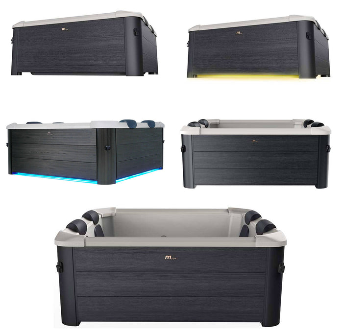 Vasca Idromassaggio da Esterno Spa Riscaldata 160x160x65 cm 6 Posti Wi-Fi Oslo Smart