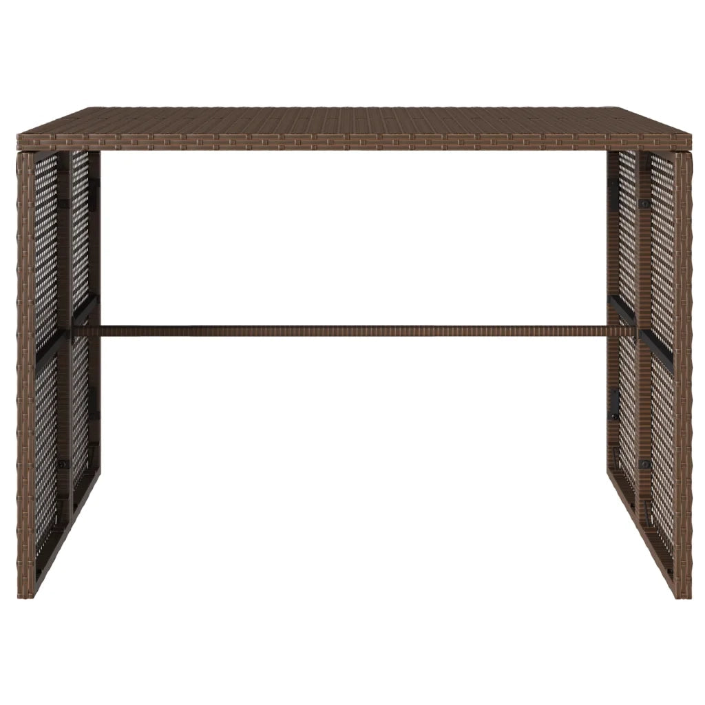 Set da Pranzo da Giardino 3pz con Cuscini in Polyrattan Marrone 4003903