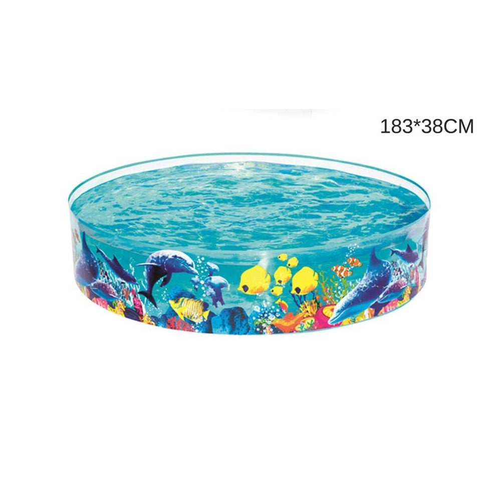 Trade Shop - Piscina Piscinetta Rigida Per Bambini 2 Anni+ Fantasia Marina 183 X 38 Cm 55030 -