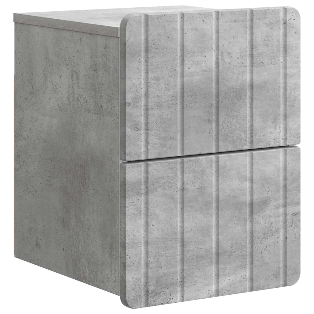 Mobiletto da notte a muro con cassetto 2 pcs Grigio Cemento 898302
