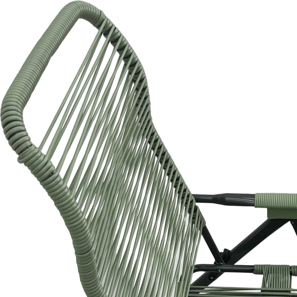 Marvin Sdraio Cordonata con Poggiapiedi Sedia a Sdraio da Giardino Filo in Pvc Pieghevole Metallo Poltrona Relax d Verde