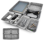 Organizzatore di carrello in velluto, set da 7 pezzi, velluto in poliester, 3 misure per organizzatori di carrelli DIY, organizzatore di carrello per accessori ufficio, tavolo da appendere, camera da letto (grigio chiaro)
