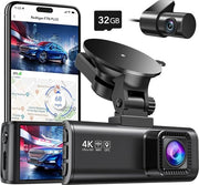 Autocamera 4K con WiFi e GPS, schermo 3.18" IPS da 170°, visione notturna, registrazione in loop, sensore G, monitoraggio parcheggio, 256GB MAX