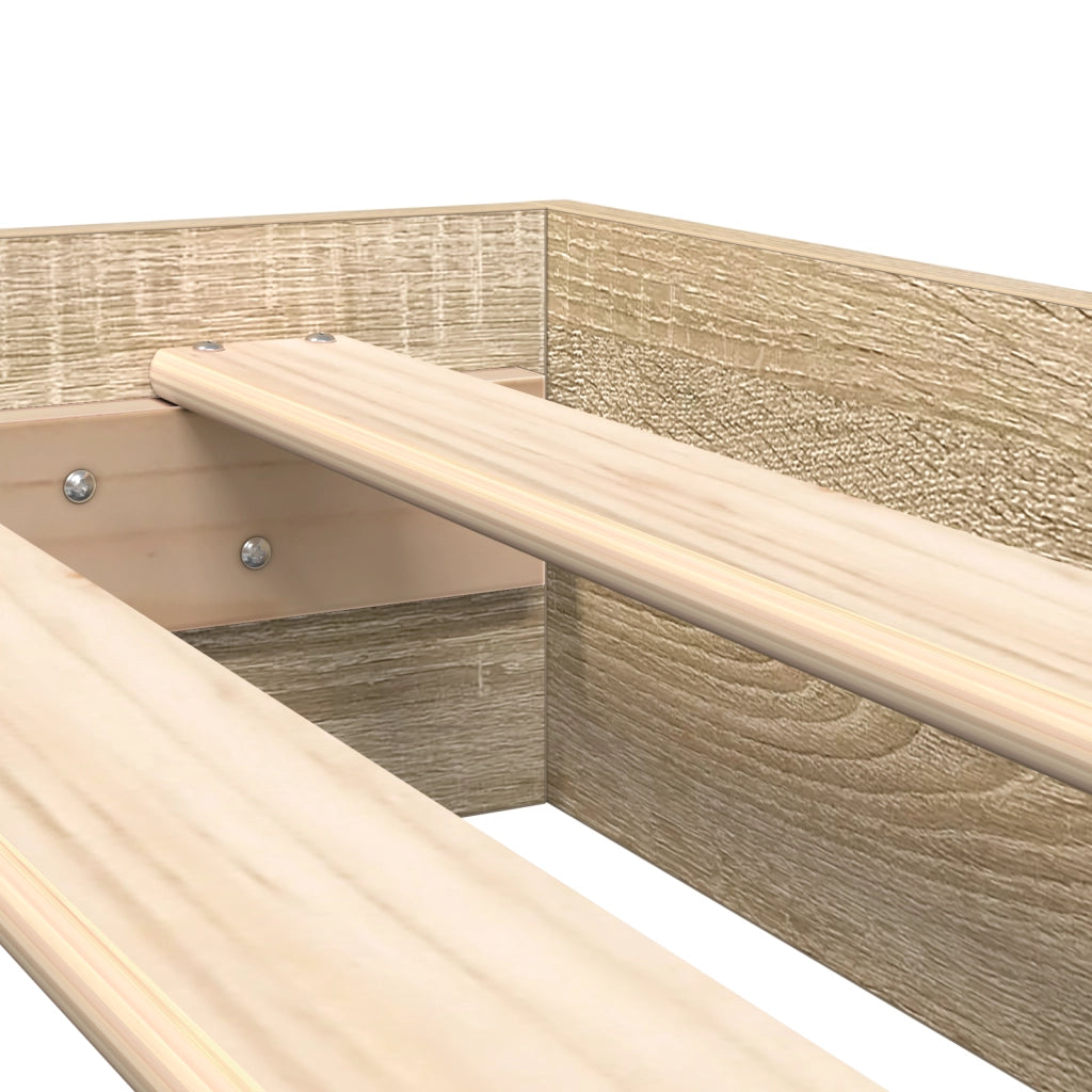 Letto con Scaffale Rovere Sonoma 100x200 cm Legno Ingegnerizzato