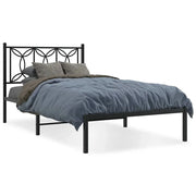 Letto singolo | Letto per adulti | Giroletto con Testiera in Metallo Nero 107x203 cm