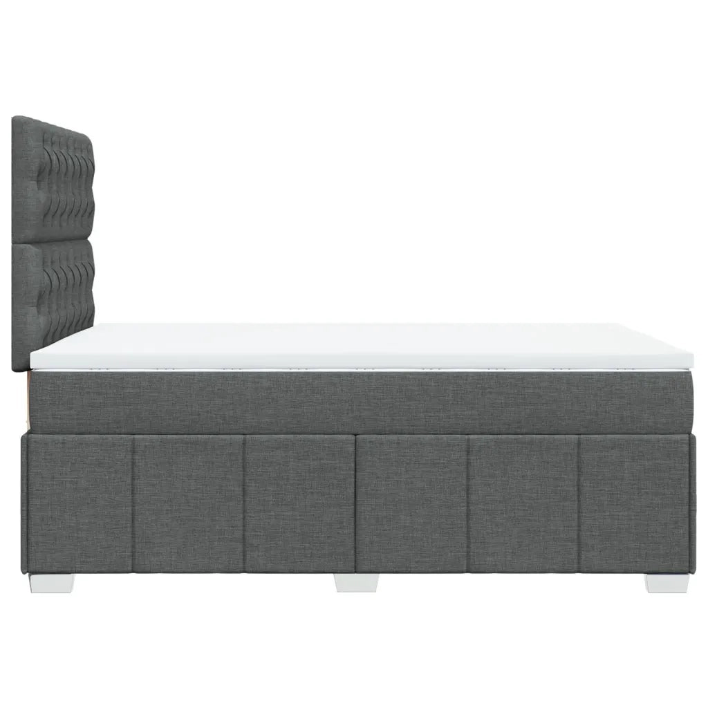 Giroletto a Molle con Materasso Grigio Scuro 120x190cm Tessuto