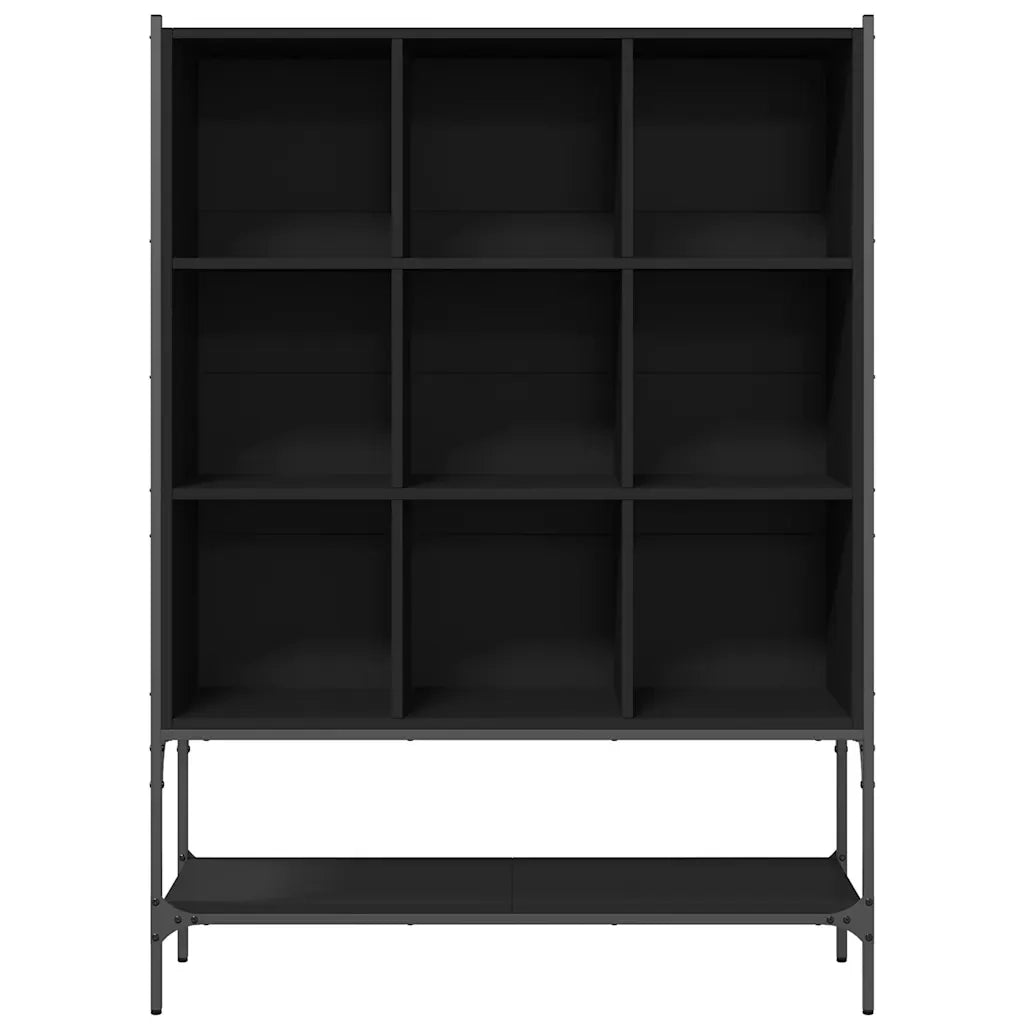 Libreria-Scaffale per Libri-Mobile di Stoccaggio Nera 102x30x141,5 cm in Legno Multistrato