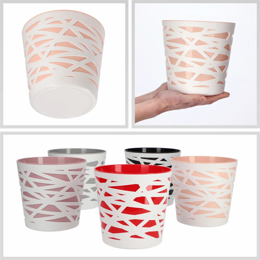 Vaso da fiori KADAX, vaso da fiori in plastica, inserto per fiori, 17 cm, arancione, Kadax