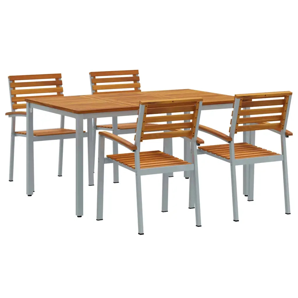 Set da Pranzo per Giardino 5 pcs Grigio 3284407