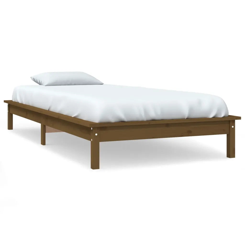 Giroletto senza Materasso Marrone Ambra Single Legno Massello 820574