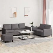 Set di Divani 3 pz con Cuscini Grigio in Similpelle 3201767