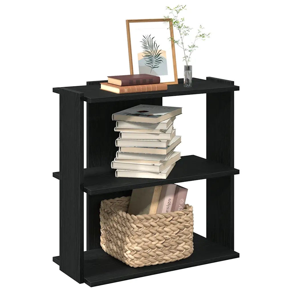 Libreria a 3 Ripiani-Scaffale per Libri-Mobile di Stoccaggio Nera 60x30x60 cm in Legno Multistrato