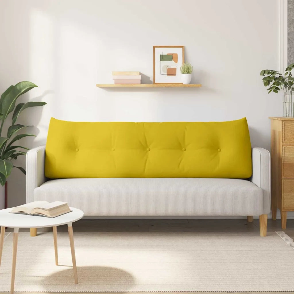 Cuscino per Schiena Giallo 160 x 24 x 50 cm Velluto