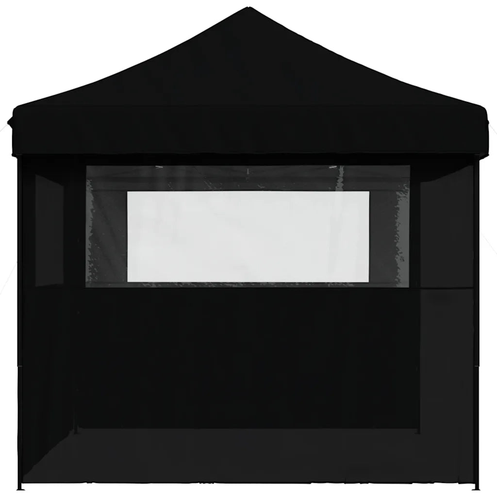 Tendone per Feste Pieghevole Pop-Up con 3 Pareti Nero 4005022